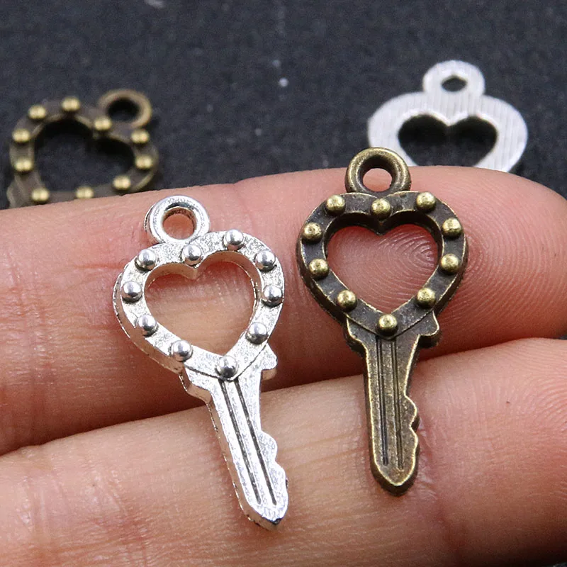 

20 шт., подвески в виде сердечек, 11 х25 мм