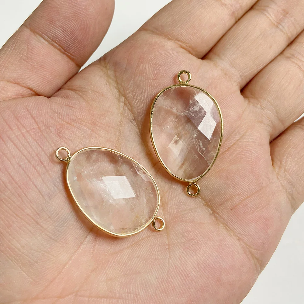 Натуральный драгоценный камень Heal прозрачный кварцевый соединитель поделки