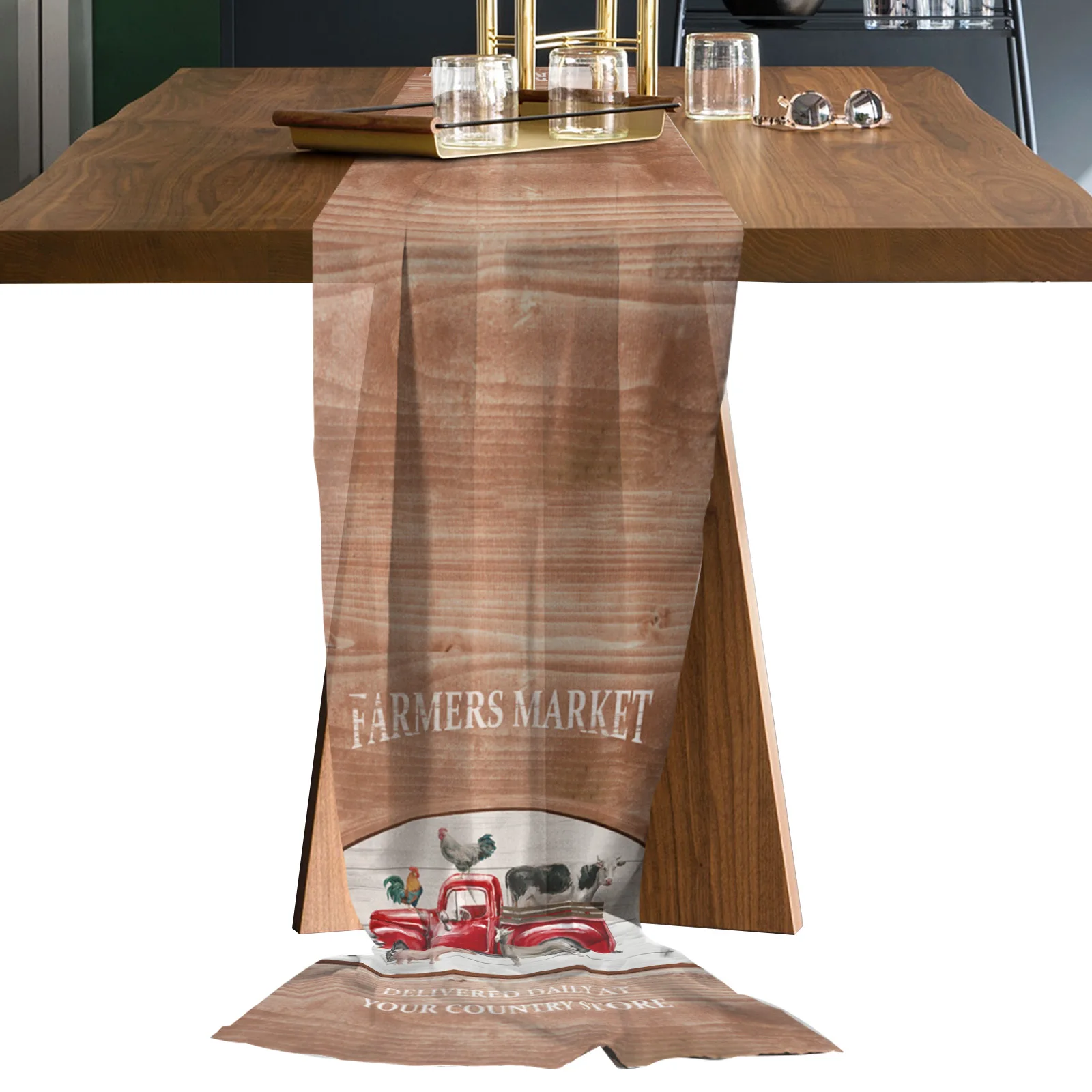 

Vintage Country Farm Animals Table Runner Sheer Chiffon Luxury Boho Wedding Party Birthday Gauze Tablecloth