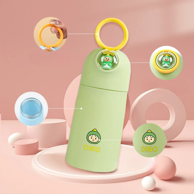 400ml Cute Cartoon Water bottle Minimalist Student Carrying Glass Cup, Portable and Easy To Carry Cup When Going Out