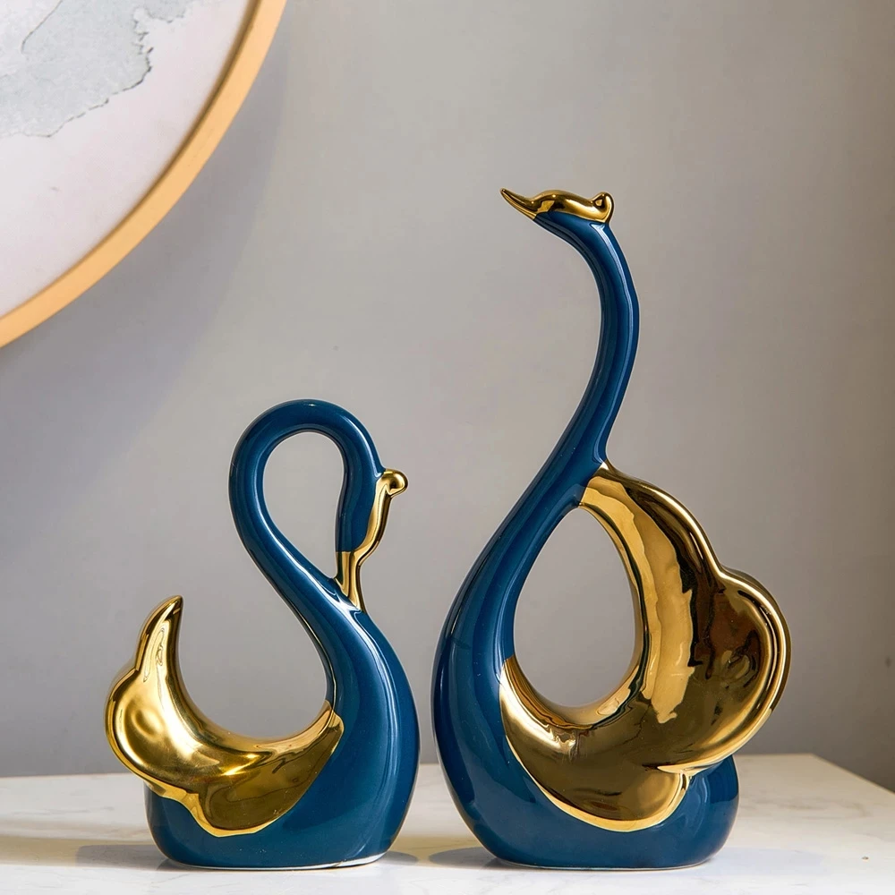 

Декоративные статуи и скульптуры для дома, Рождественское украшение, роскошные свадебные искусственные современные статуэтки для декора, ...