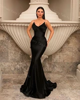 black mermaid evening dresses sexy beaded sleeveless prom gowns floor length formal custom made party wedding dresses