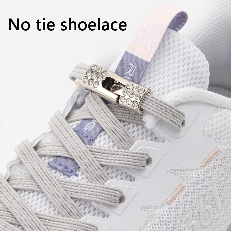 

No Tie Shoelace Diamond Cross Locks Tieless Shoelaces Without Ties Flat Elastic Shoe Laces Sneakers Kids Adult Shoes Accessories