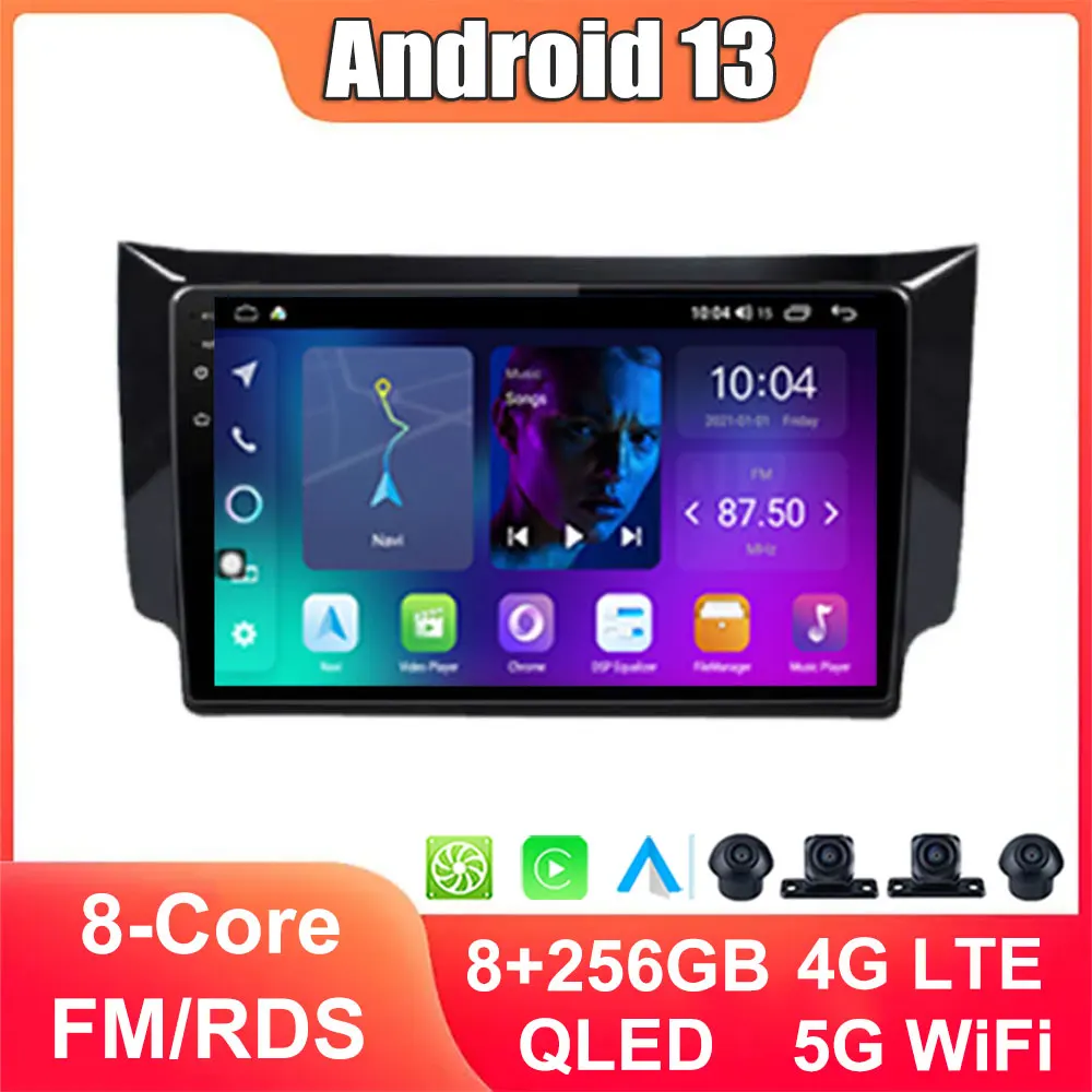 

Для Nissan Sylphy B17 Sentra 12 2013 2014 2015 2016 2017 2018 беспроводной Carplay Android 13 автомобильное Стерео Радио мультимедийный плеер