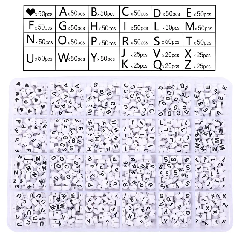 

Letter Beads Box Set Charm Spacer Educational Beads For Jewelry Making Supplies DIY Handmade Accessories Kit Bracelet Children