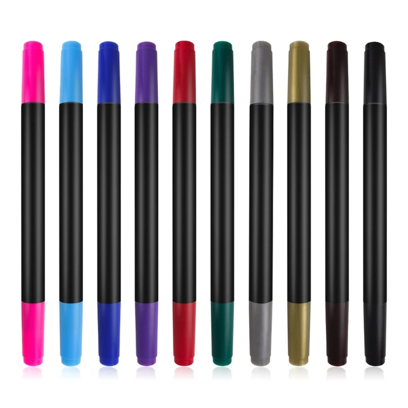 DXAB 10 Pieces Double-end Colored  Tatto Pens Washable Tempo