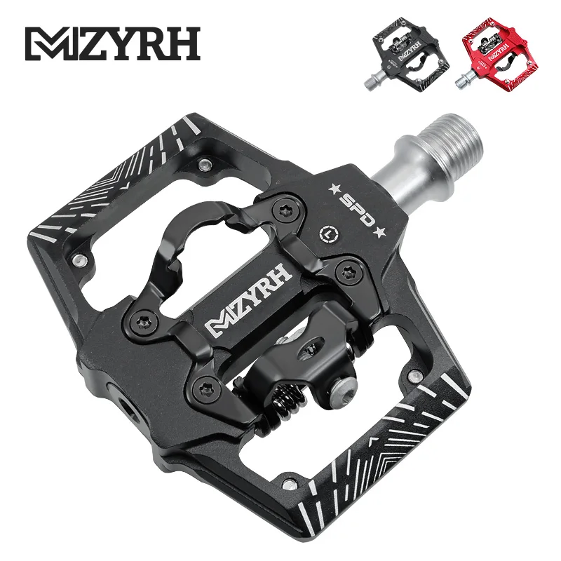 

MZYRH Bicycle Lock Pedal 2 In 1 With Free Cleat For SPD System MTB Road Aluminum Anti-slip Sealed Bearing Bicycle Accessories