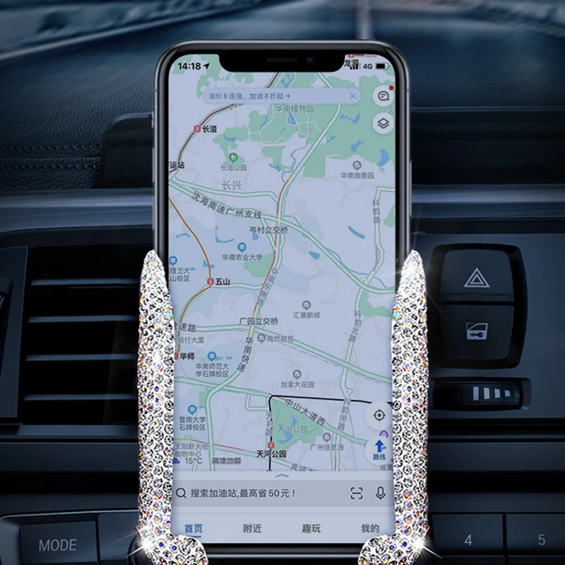 

Универсальный автомобильный держатель для телефона с кристаллами, со стразами