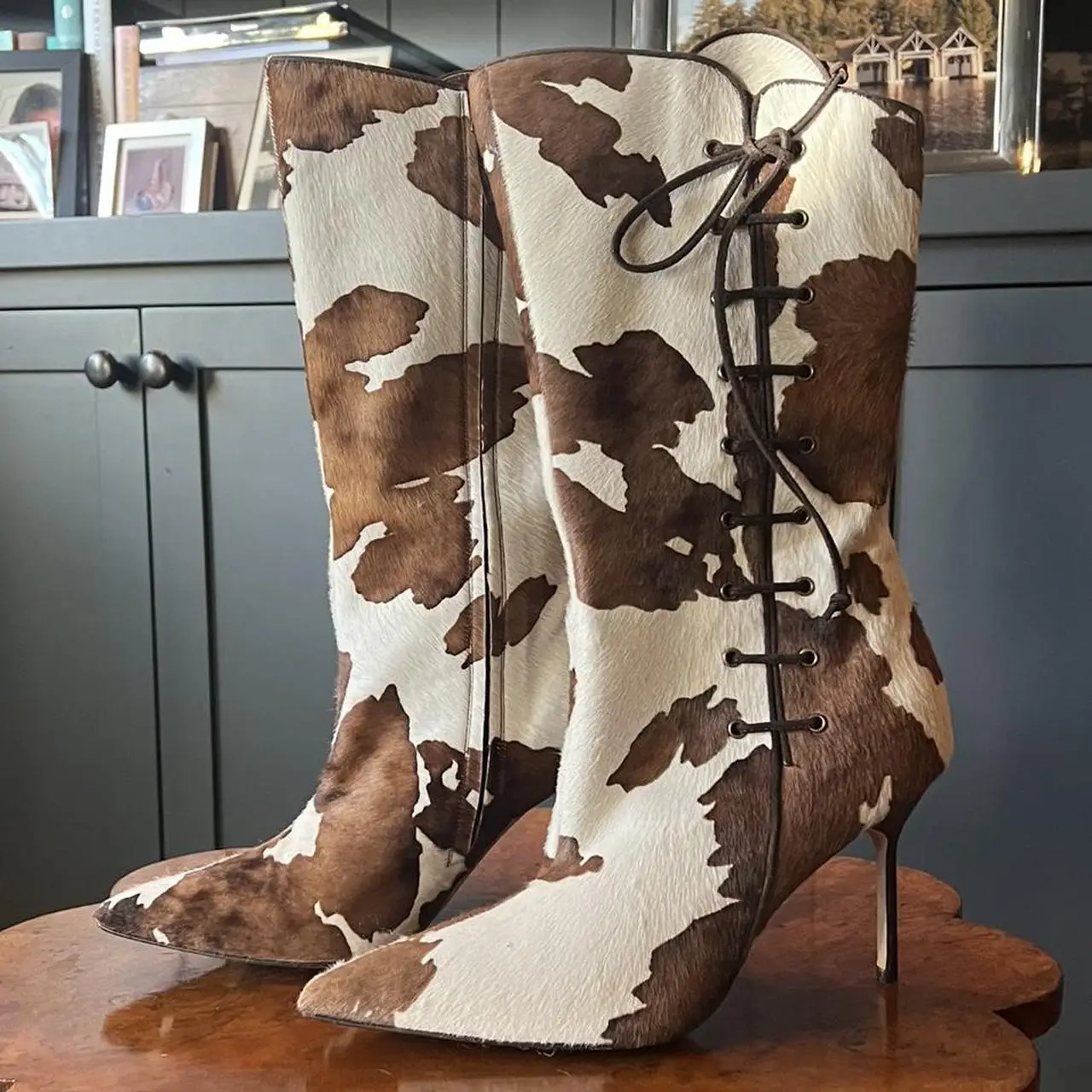 

Brown Milk Black Furry Cute Fashion Pointed Toe Luxury Y2k Elegant Winter Shoes Women's Boots Trend 2023 Free Shipping Promotion