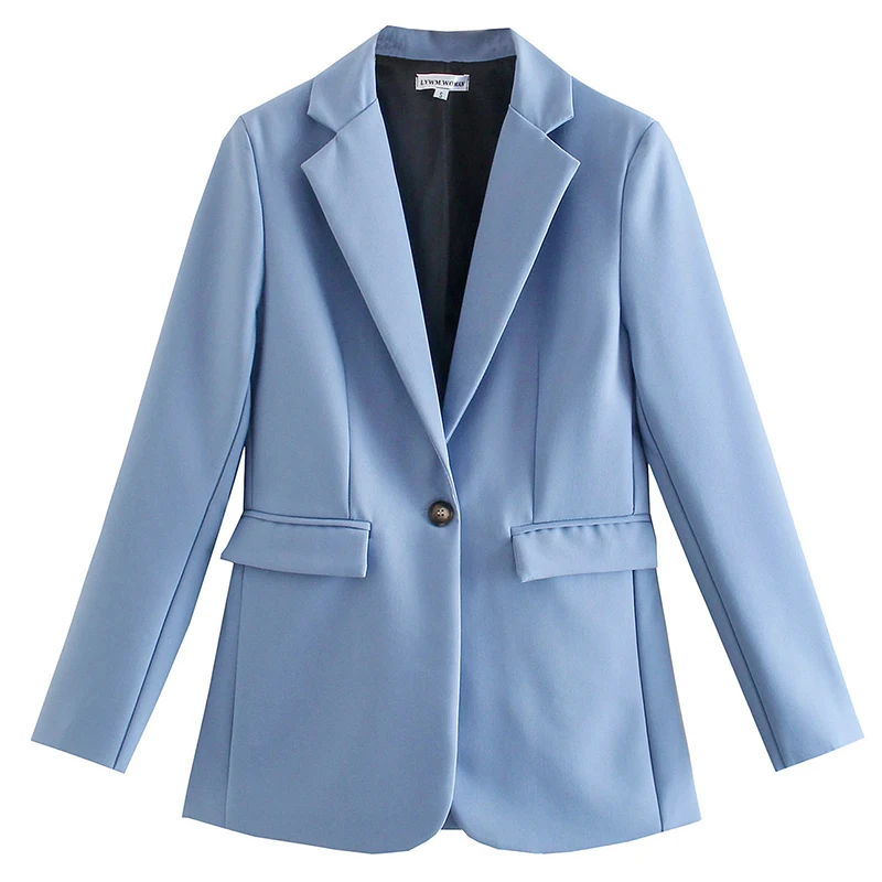 Женский приталенный Блейзер с длинным рукавом и карманами |