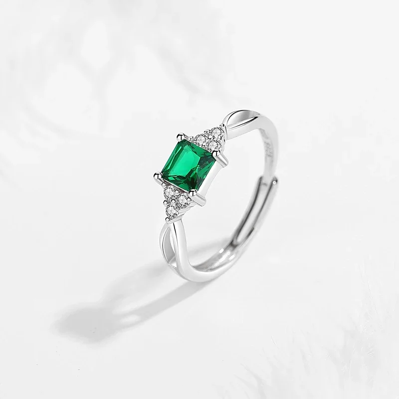 TONGZHE простые минималистичные серебряные кольца с искусственным камнем скромные