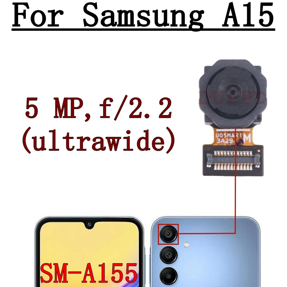 Передняя Задняя камера для Samsung Galaxy A15 SM-A155F A155P A155M широкая макро основная задняя