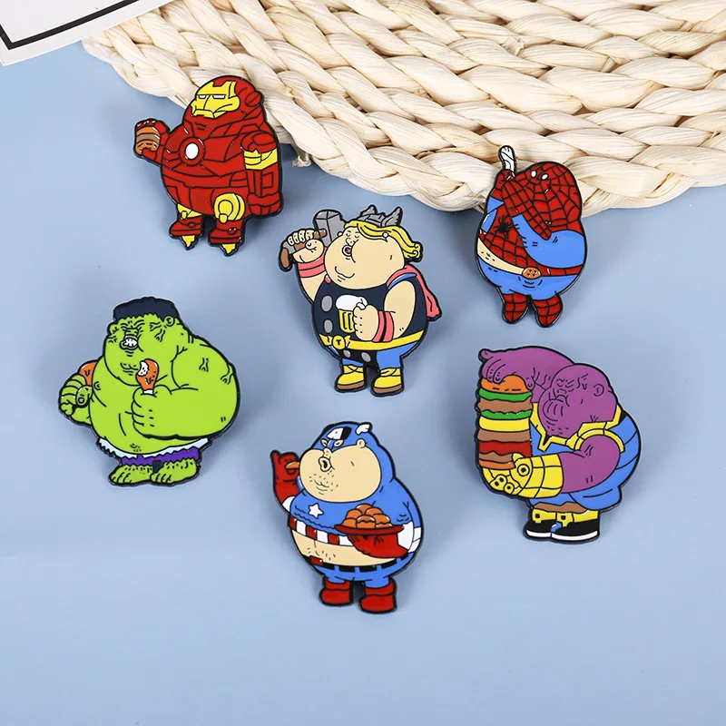 

Anime Pins Cartoon Super-man fat person Brooch Metal Enamel Badge Backpack Hat Lapel Badge Men Women Fashion Jewelry Gifts