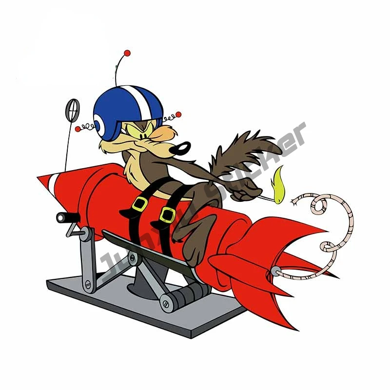 

Cartoon Car Sticker FOR Wile E Car Stickers Die Cut Waterproof Windshield Skateboard Decals Car Accessories Car Decal KK13cm
