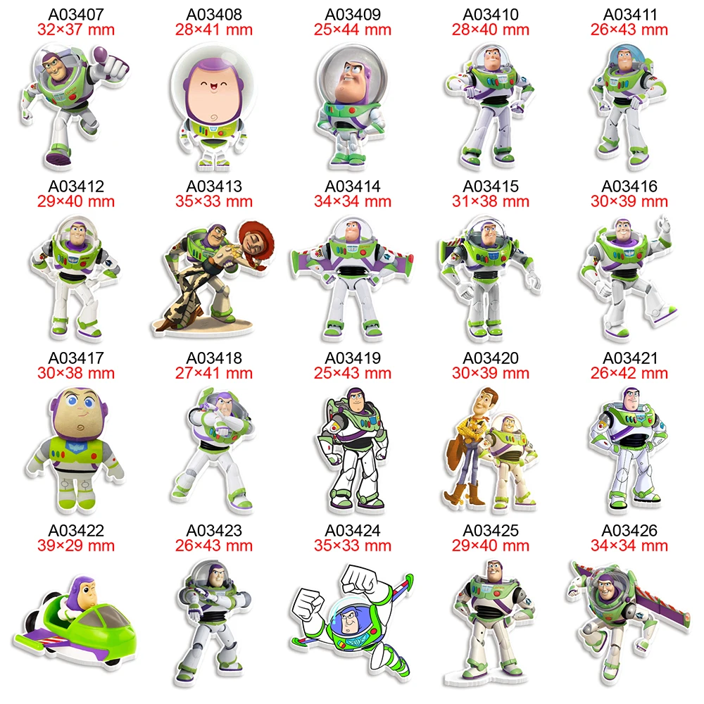 

DIY Craft Supplies 4CM Buzz Lightyear Printed Disney Planar Resin Flatback Cabochon For Center Bows Charms