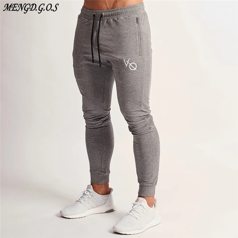 

Новые хлопковые тонкие мужские брюки на молнии с карманами, модные спортивные штаны для фитнеса, Мужские штаны для бега