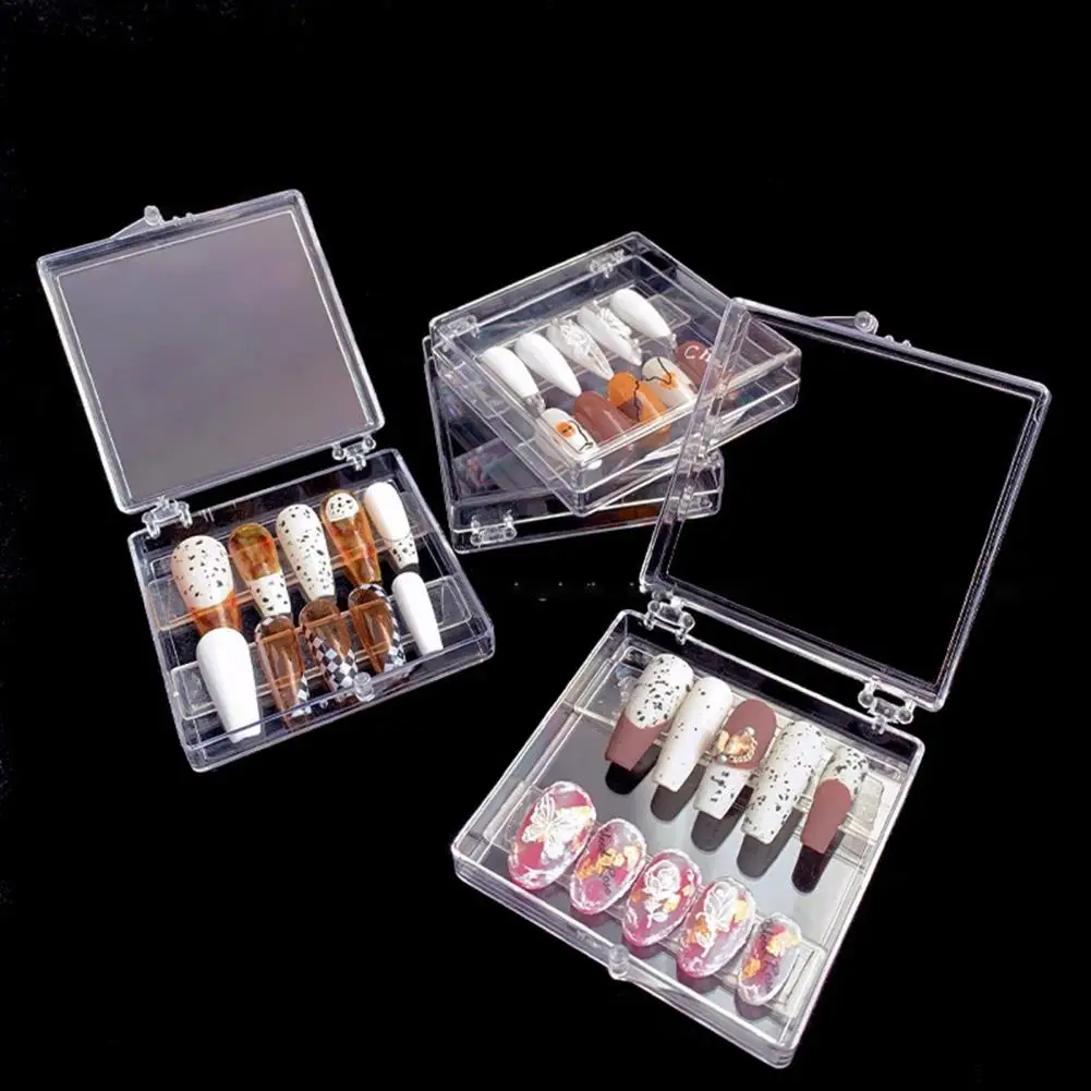 

Nail Art Case Solid Convenient Manicure Nail Tool Art Tips Box Storage Case Transparent Nail Organizer for Gadgets