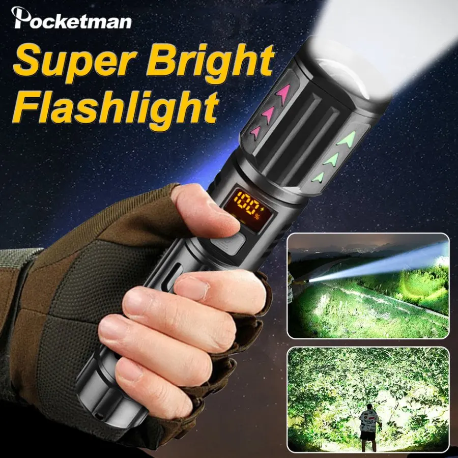 

POCKETMAN Телескопический фонарик 3 режима USB