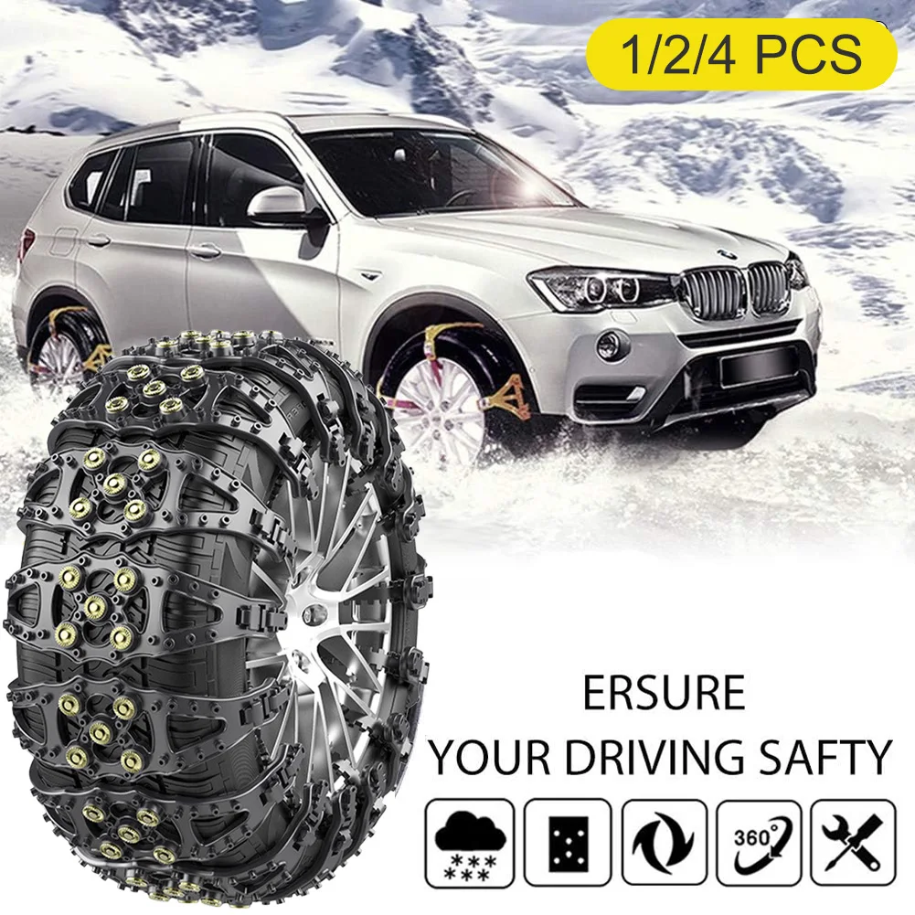 

Universal Car Tire Snow Chains Outdoor Snow Tire Emergency Double Grooves Anti-Skid Chains For 165-275mm Tire Car Accessories