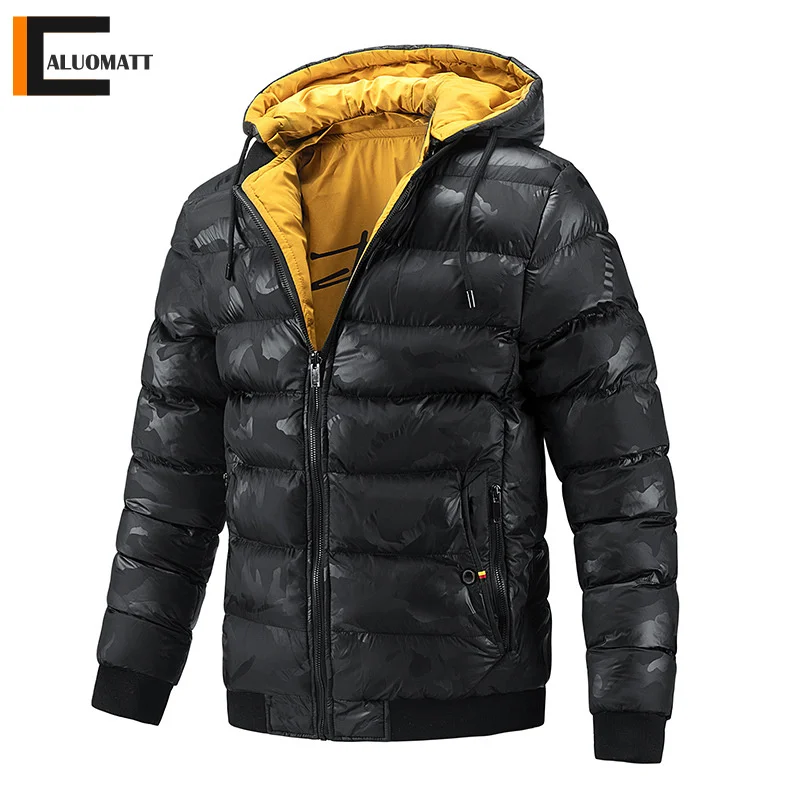 

Men 2022 Winter Jackets Windproof Thick Warm Parkas Coat Men Slim Fit Zipper Fashion Camouflage Parkas Male Down Overcoat Jacket
