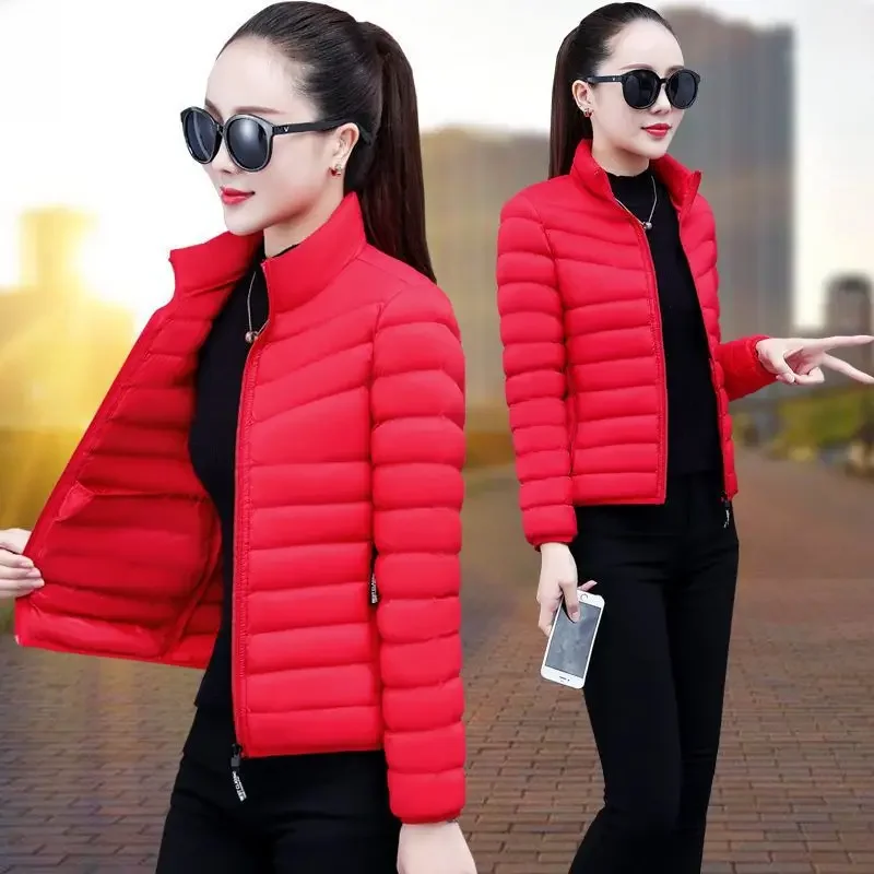 Женское модное укороченное пальто с хлопковой подкладкой для похудения на зиму