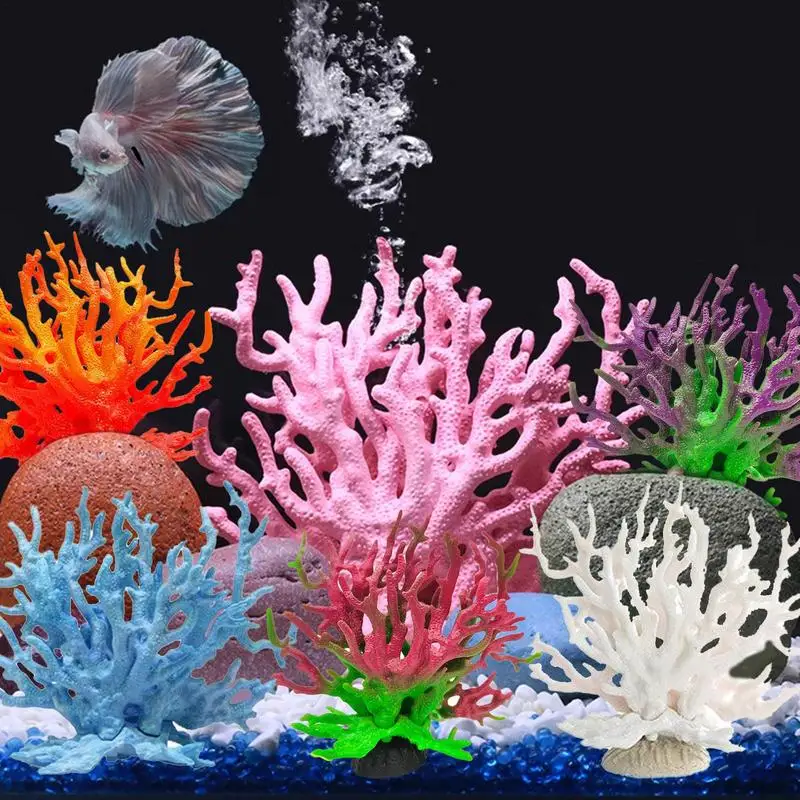 

Aquarium Coral Landscaping Simulation Water Grass Fish Tank Multiple Colour Plants Resin Coral Fish Ornaments For Sleep And Hide