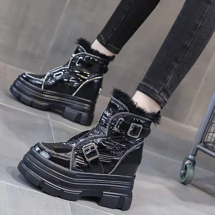 

Новые женские повседневные кроссовки, зимние кроссовки с Плюшевым Мехом, теплая женская обувь, женская обувь со шнуровкой, женские зимние с...