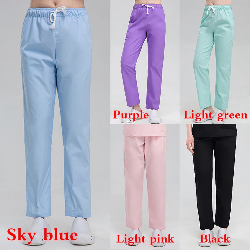 

Medical Scrubs Pants Nurse Uniforms Lab Dust-proof Work Bottoms Wholesale Scrubs Women Pants Elastic Waist Pants Nursing Pants