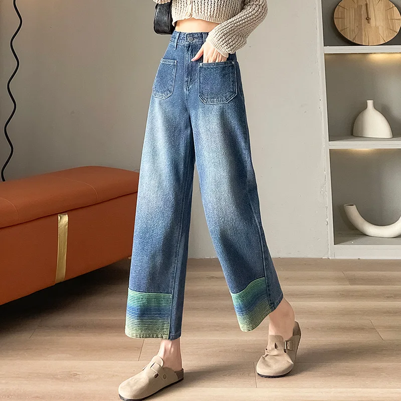 Утепленные джинсы-шаровары с плюшевой бархатной подкладкой зимние джинсы до