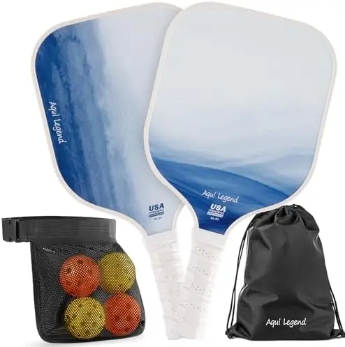 

Aquilegend Pickleball Paddles Set of 2/4, USAPA Approved Fiberglass Pickleball Set, Pickleball Paddles Gift with 2/4 Pickleball