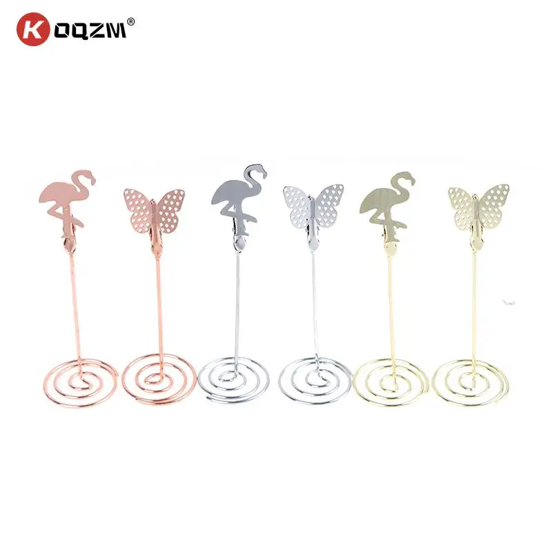 

1 pcs Metallic Paper Clamp Card Holder Photo Clip Table Numbers Holder Stand Message Clips Wedding Party Supplies