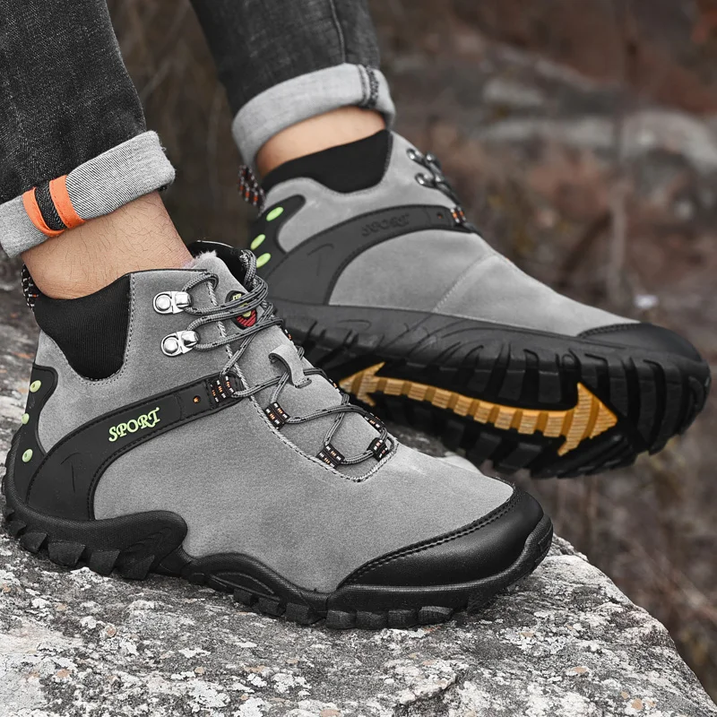 Hiking Shoes Men Winter Waterproof Mountain Climbing Trekking Boots High Quality Outdoor Fashion Casual Snow Boots