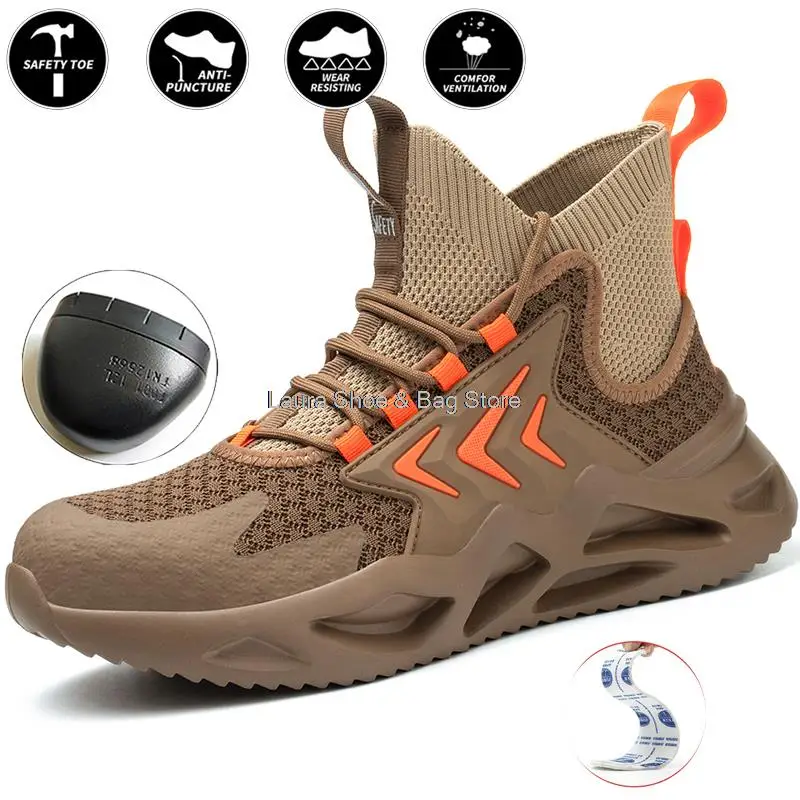 Дышащие мужские защитные ботинки со стальным носком рабочие Противоударная