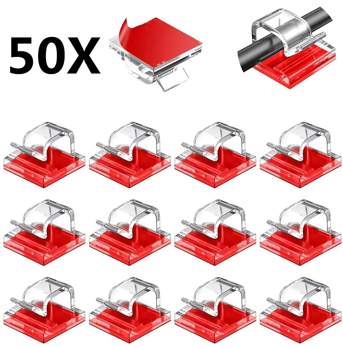 

10/50PCS Cable Management Clamp Cable Manager Wire Clamp USB Charging Data Cable Winder