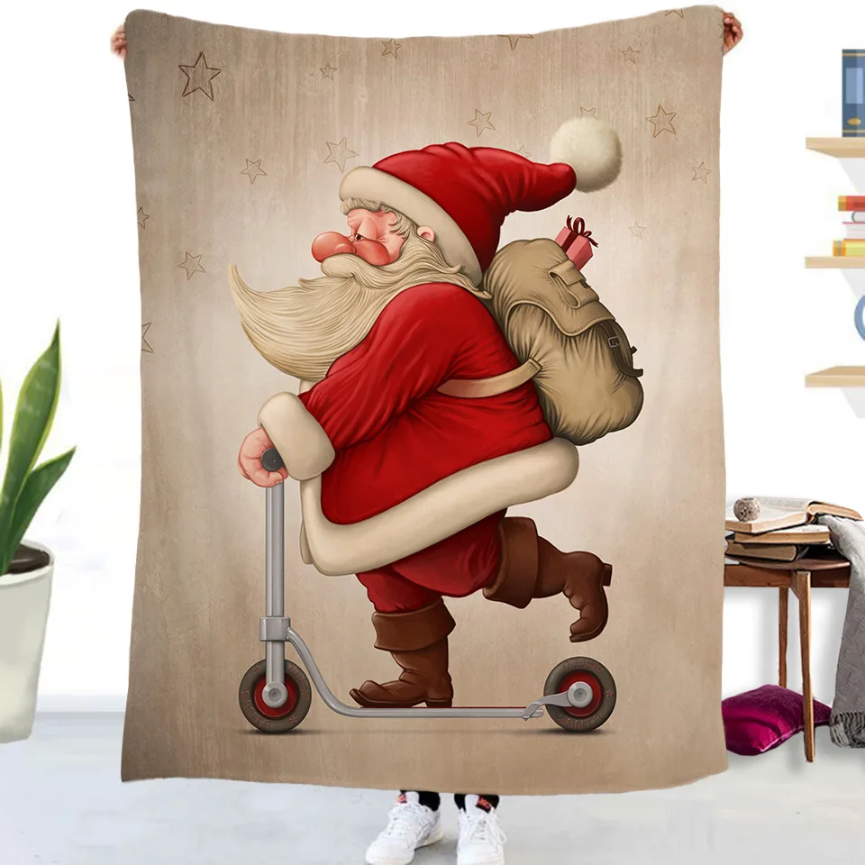 Рождественское фланелевое одеяло с Санта-Клаусом рождественский подарок для