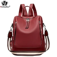 high quality leather backpack female casual daypack women travel shoulder bags large capacity school bag for teenager girl