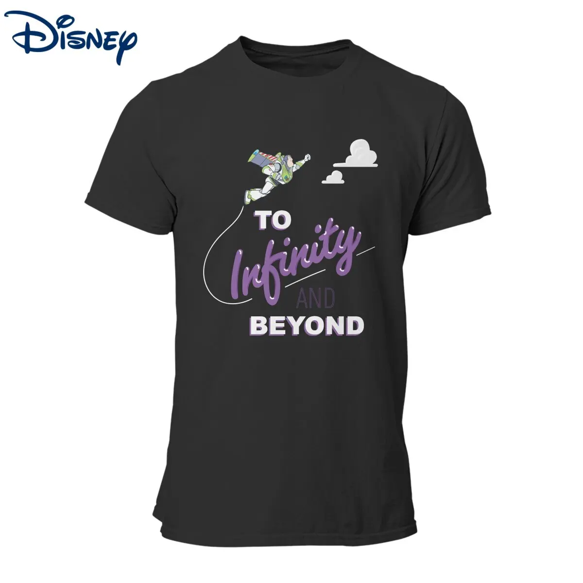 

Disney Toy Story Buzz Flying T-Shirts for Men Pure Cotton T Shirt To Infinity And Beyond Short Sleeve Tees Adult Clothing