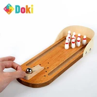 doki wooden mini desktop bowling game toy set fun indoor parent child interactive board game bowling puzzle decompression toy