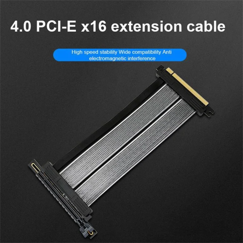 

4.0 16x Graphics Card Extension Cable Ultra High Speed PCI Express Port GPU Expansion Right Angle Flat Connector