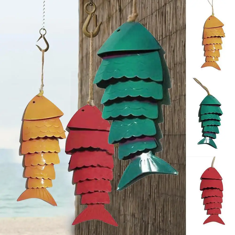 

Colored Koi Fish Wind Chimes Garden Decoration Metal Pendant Christmas Crafts Decoration Garden Metal Himes Gift U1y2
