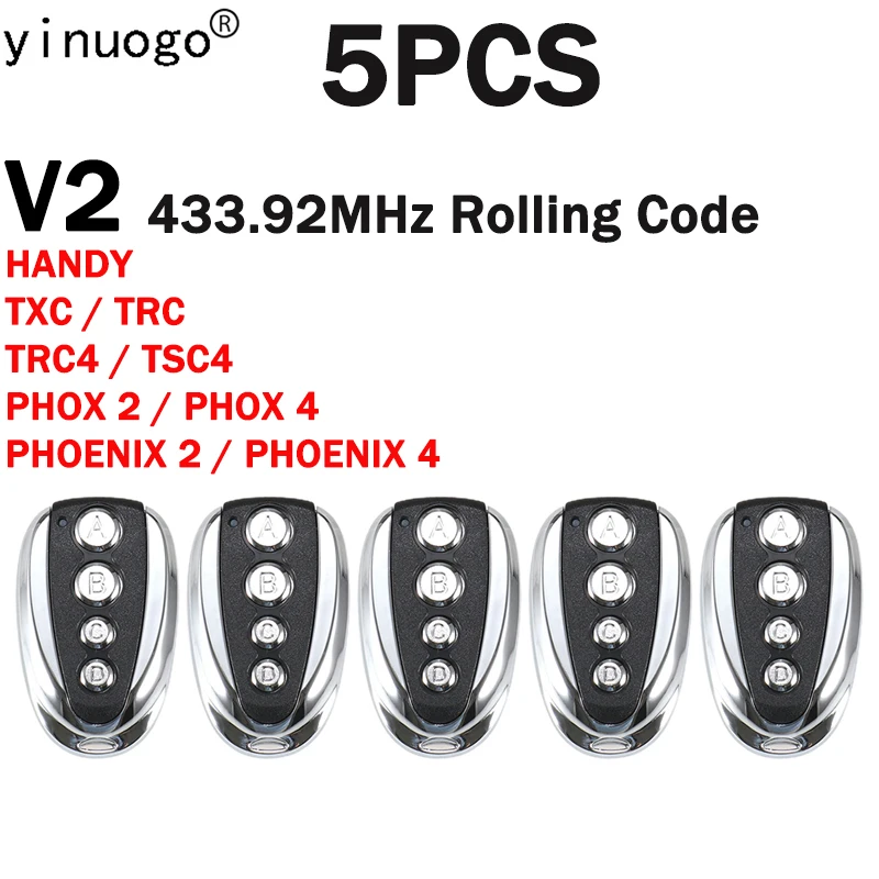 

V2 PHOENIX 2 4 PHOX2 4 TRC4 TSC4 TXC TRC HANDY электрическое управление воротами 433,92 МГц пульт дистанционного управления воротами с подвижным кодом