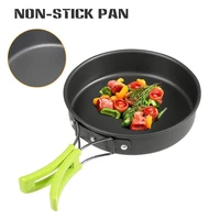 9 pcs camping cookware set aluminum nonstick portable outdoor tableware kettle pot cookset cooking pan bowl for hiking picnic