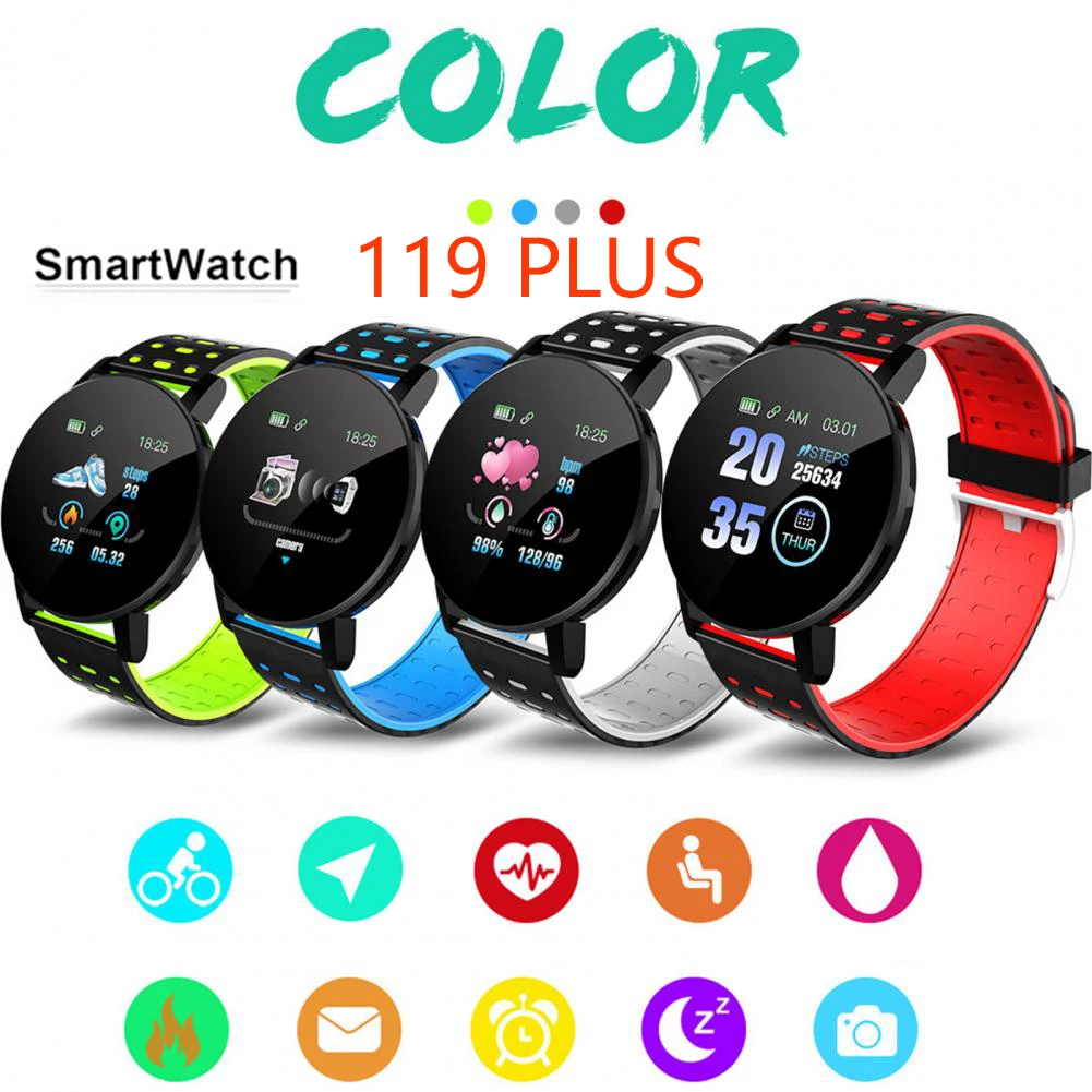 

119 plus Smart Watch Heart Rate Blood Pressure Monitoring Bluetooth Smartwatch Fitness Tracker Watch Sport PK 116 plus D13 D18