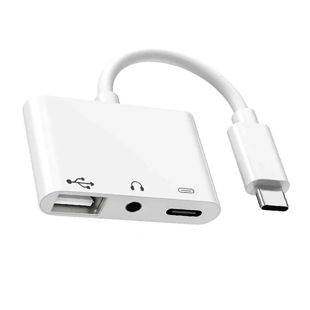 3 в 1 Typec Type-c конвертер для наушников ноутбуки USB портативный адаптер чтения
