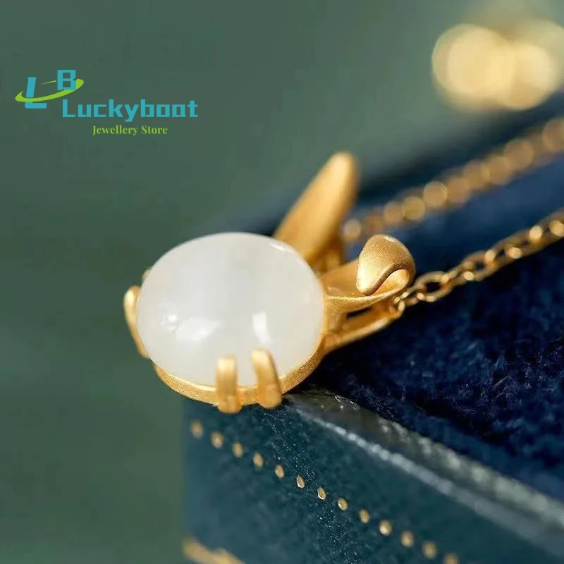 Независимая конструкция необычная женская подвеска из натурального нефрита