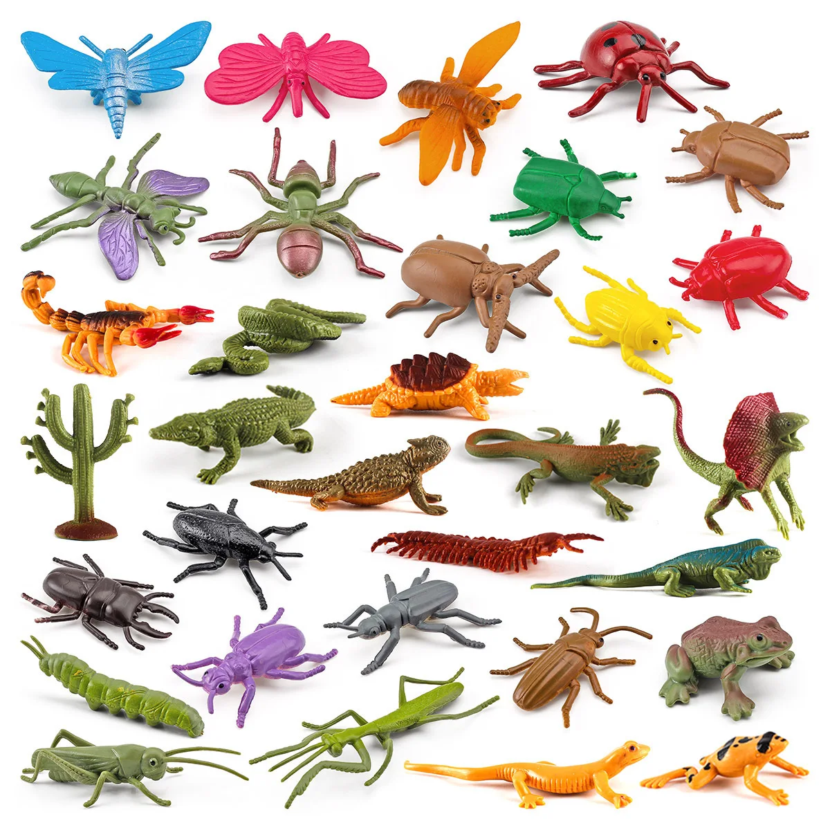 

12/20PCS/set Insect model Figures Figurines toys plastic Simulation Spider bee Cockroach Beetle set For kid Educational PVC toys