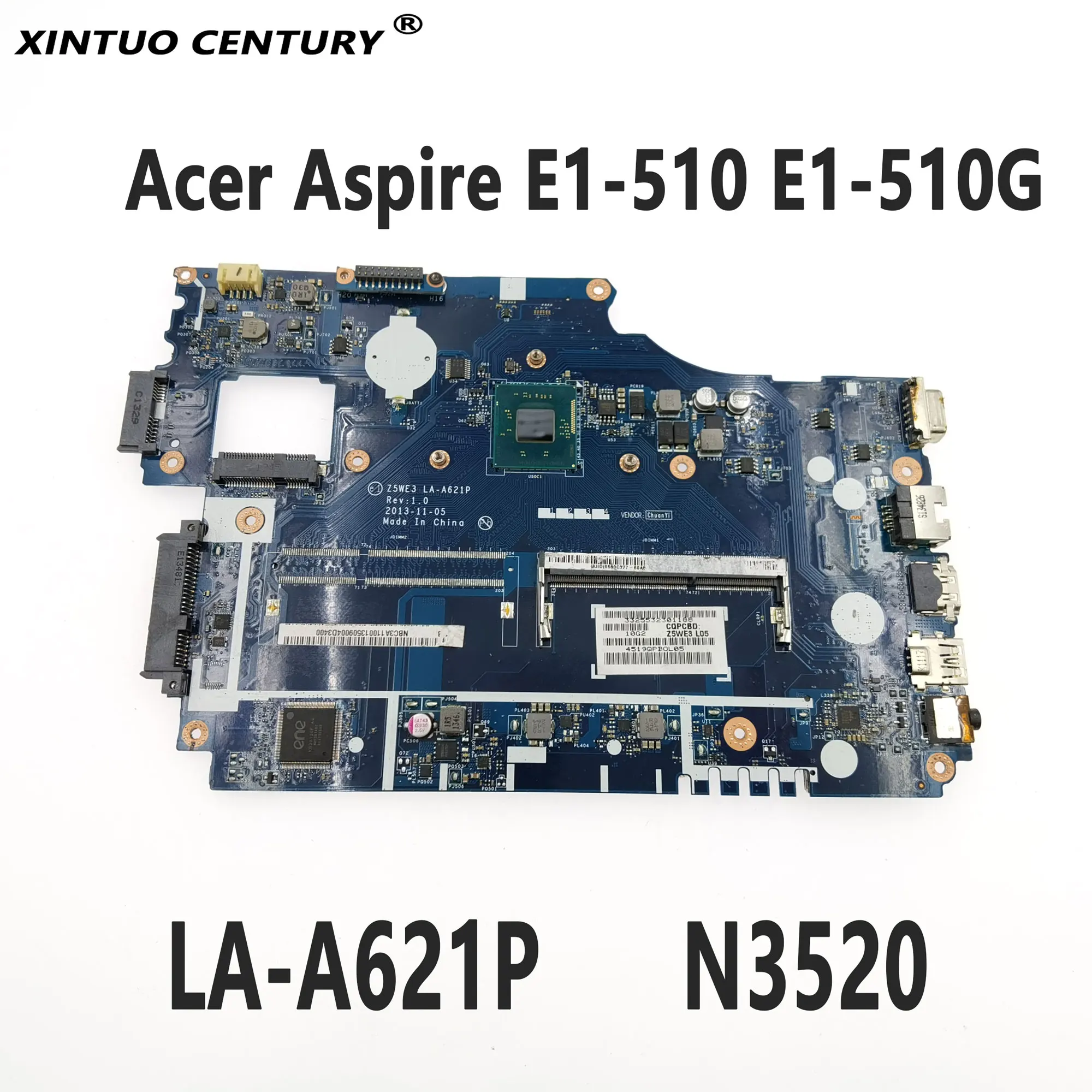 

Z5WE3 LA-A621P for Acer Aspire E1-510 E1-510G Motherboard NBC3911001 NB.C3911.001 with SR1SE N3520 100% Test Work
