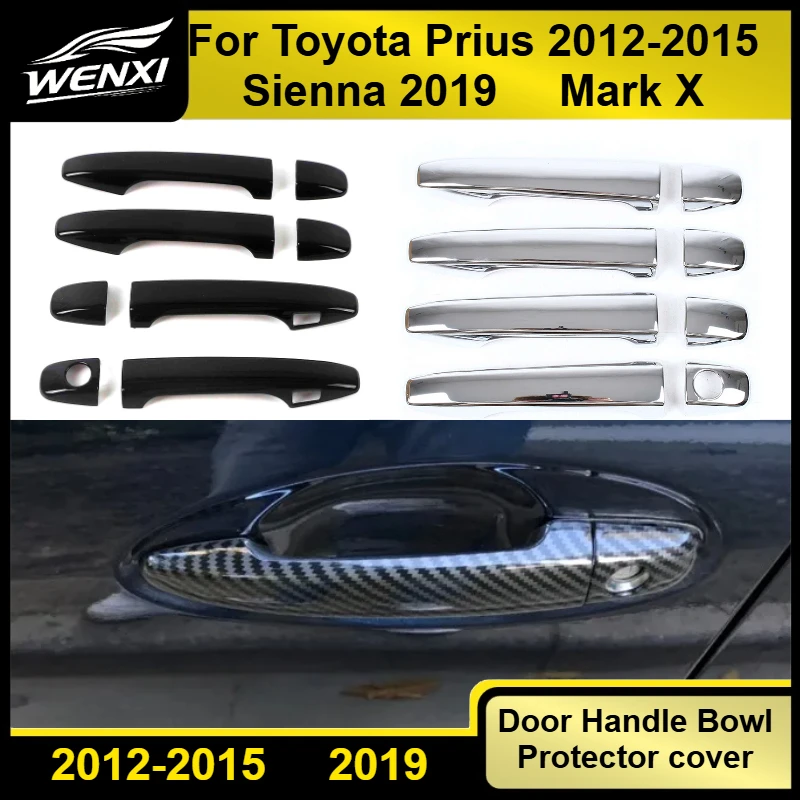 Фото Защитная накладка на ручку двери автомобиля для Toyota Prius 2012-2015, Sienna 2019, Mark X, декоративная накладка для внешней модификации №1