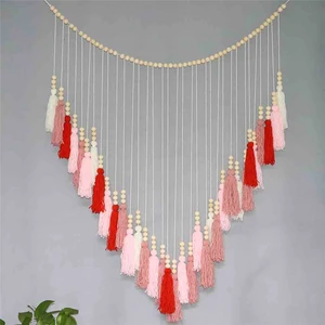 Macrame Wall Hanging-Large Macrame Wall Hanging with Wood Beads-Bohemian Wall Decor for Bedroom and Living Room Home Decor