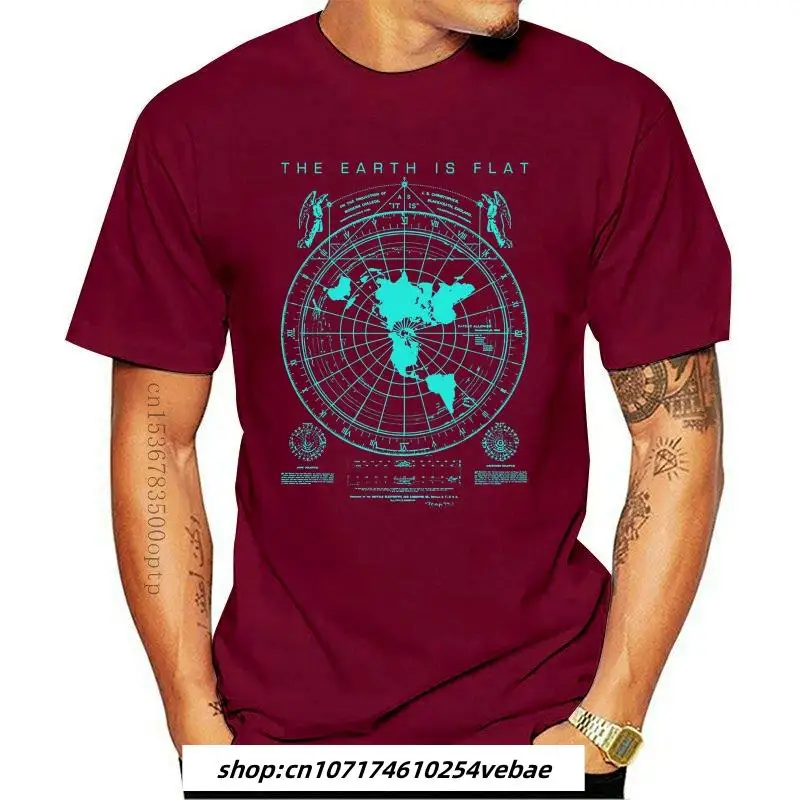 

New Flat Earth Map T-Shirt Earth Is Flat, Firmament, Lies, 2021 World Order Family Tee Shirt For Men Euro Size Tops